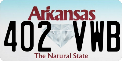 AR license plate 402VWB