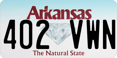 AR license plate 402VWN