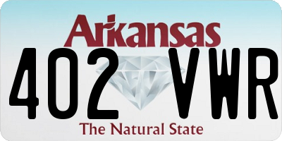 AR license plate 402VWR