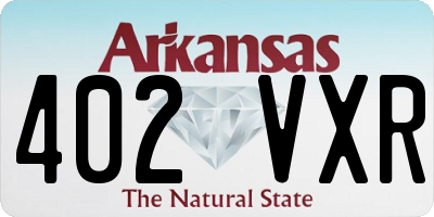 AR license plate 402VXR