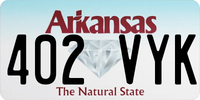 AR license plate 402VYK