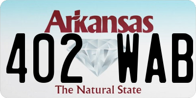 AR license plate 402WAB
