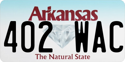 AR license plate 402WAC