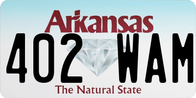 AR license plate 402WAM