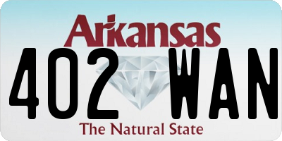 AR license plate 402WAN