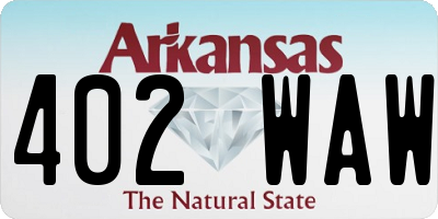 AR license plate 402WAW