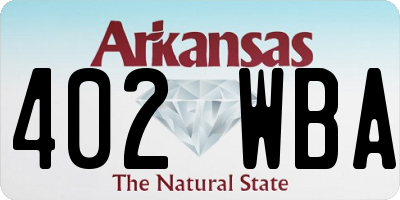 AR license plate 402WBA