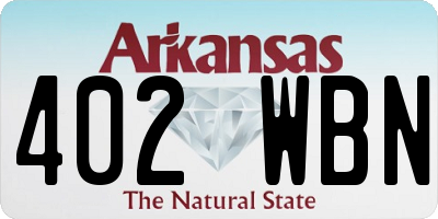AR license plate 402WBN
