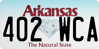 AR license plate 402WCA