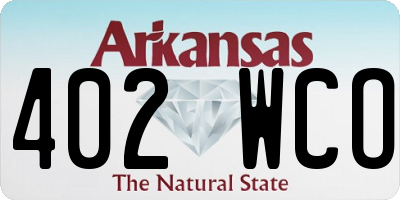 AR license plate 402WCO