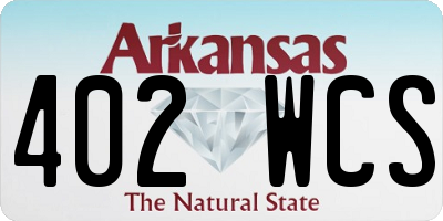 AR license plate 402WCS