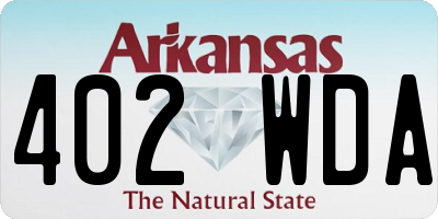 AR license plate 402WDA