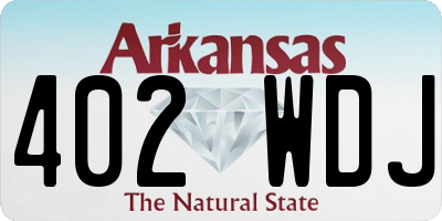 AR license plate 402WDJ