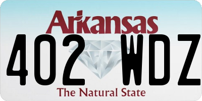AR license plate 402WDZ