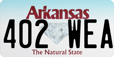 AR license plate 402WEA
