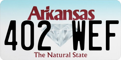 AR license plate 402WEF