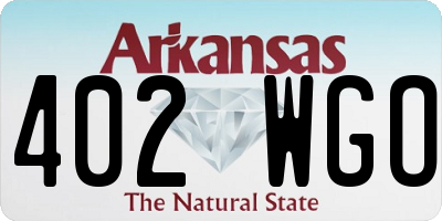AR license plate 402WGO