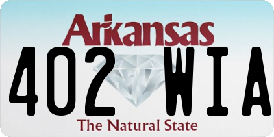 AR license plate 402WIA