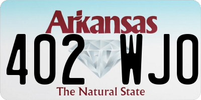 AR license plate 402WJO