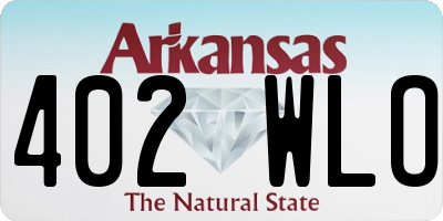 AR license plate 402WLO
