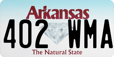 AR license plate 402WMA