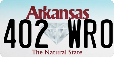 AR license plate 402WRO