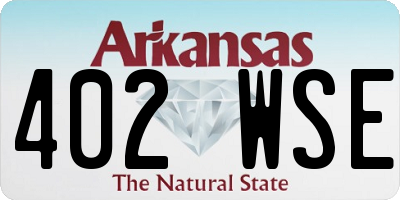AR license plate 402WSE