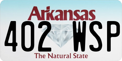 AR license plate 402WSP