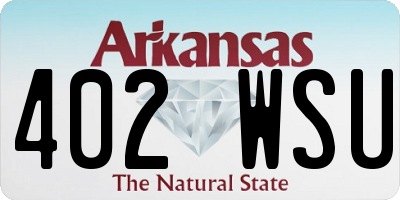 AR license plate 402WSU