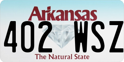 AR license plate 402WSZ