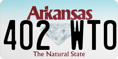 AR license plate 402WTO