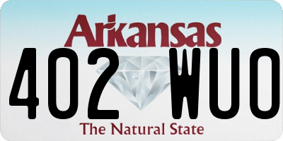 AR license plate 402WUO