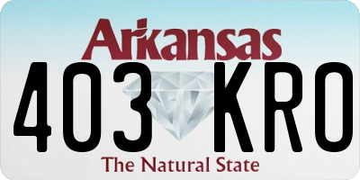 AR license plate 403KRO
