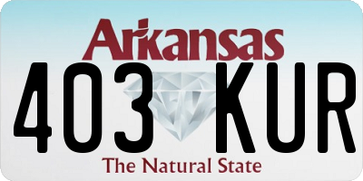 AR license plate 403KUR