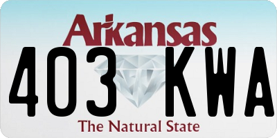 AR license plate 403KWA