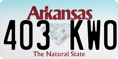 AR license plate 403KWO
