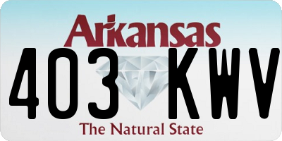 AR license plate 403KWV