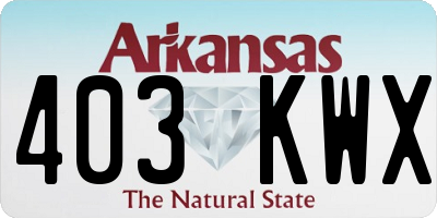 AR license plate 403KWX