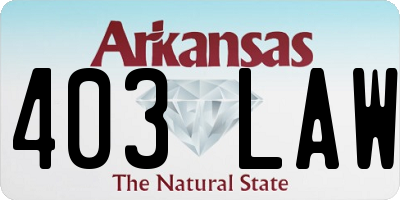 AR license plate 403LAW