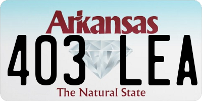 AR license plate 403LEA