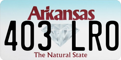 AR license plate 403LRO