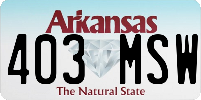 AR license plate 403MSW