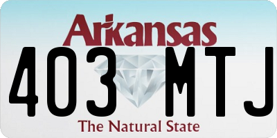 AR license plate 403MTJ