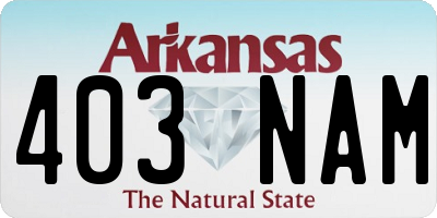 AR license plate 403NAM