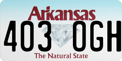 AR license plate 403OGH