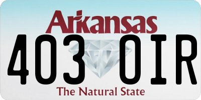 AR license plate 403OIR