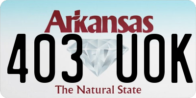 AR license plate 403UOK