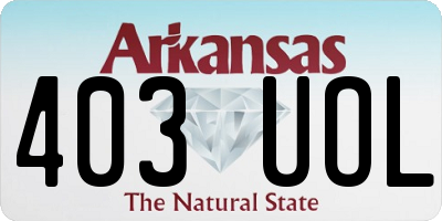 AR license plate 403UOL