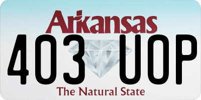 AR license plate 403UOP