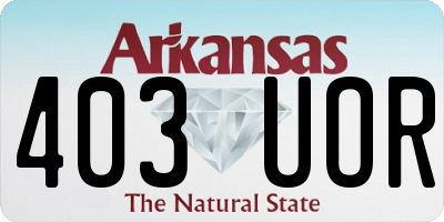 AR license plate 403UOR